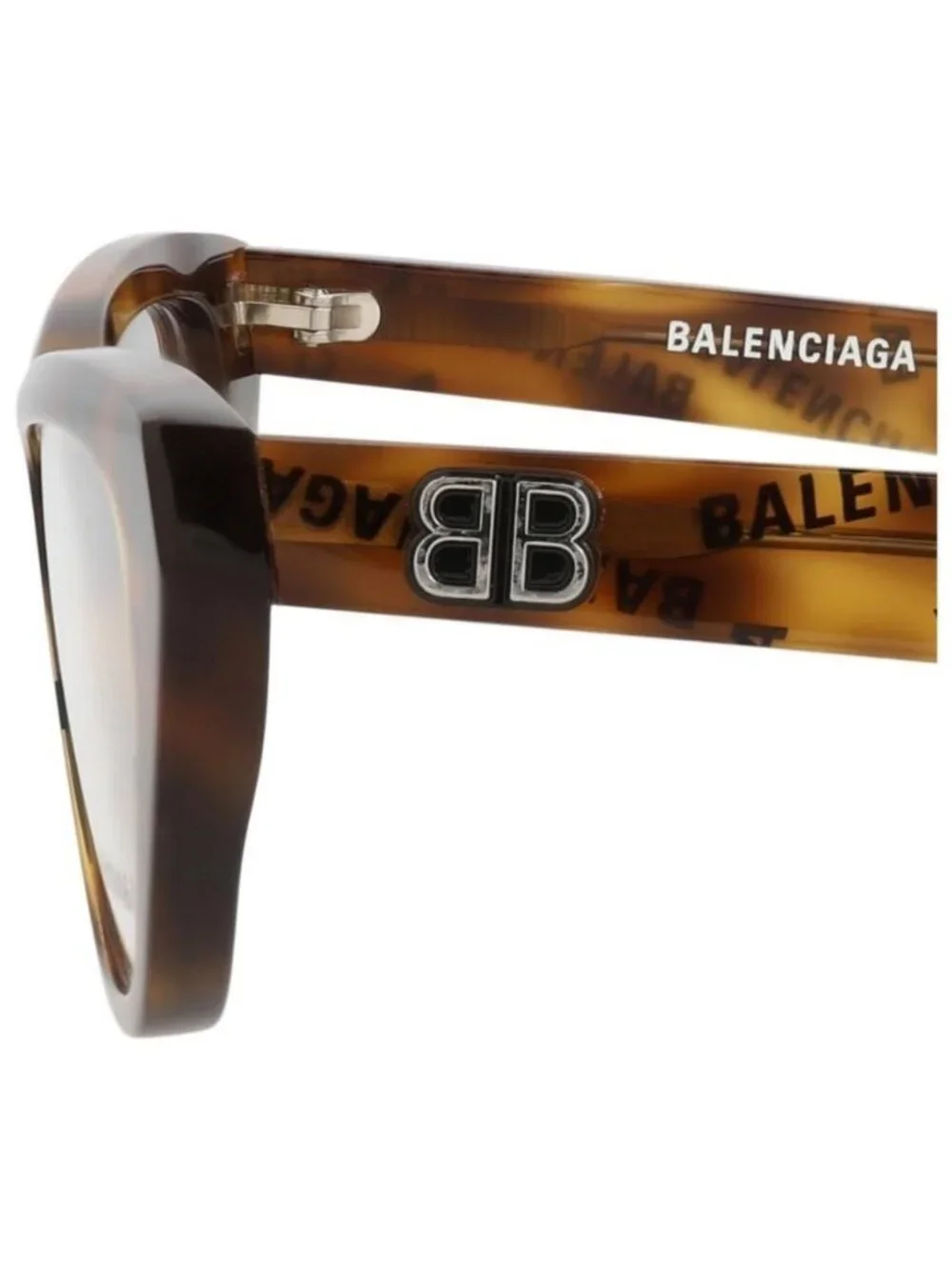 New Balenciaga Womens Cat Eye Havana Havana Transparent Fashion Designer Eyeglas